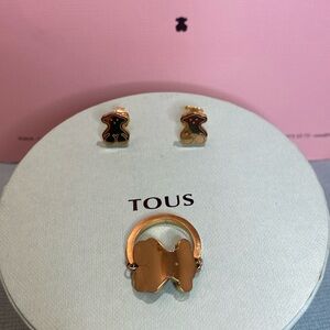 Tous  gold vermeil ring size 7 and earrings